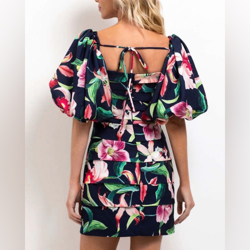 Patbo Laila puff sleeve mini dress size 4 - Picture 2 of 6